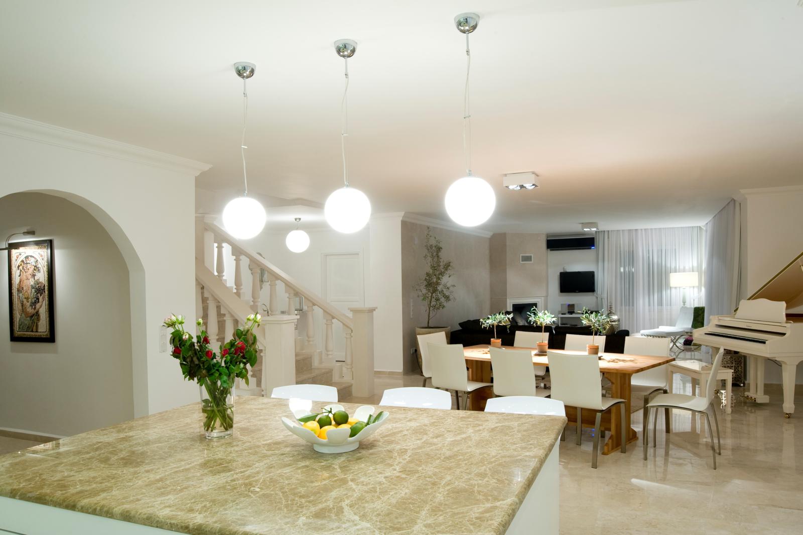 Large kitchen with dining area